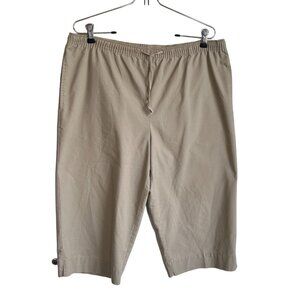 Karen Scott Sport Pull On Drawstring Wide Leg Crop Pants in Tan - Sz M